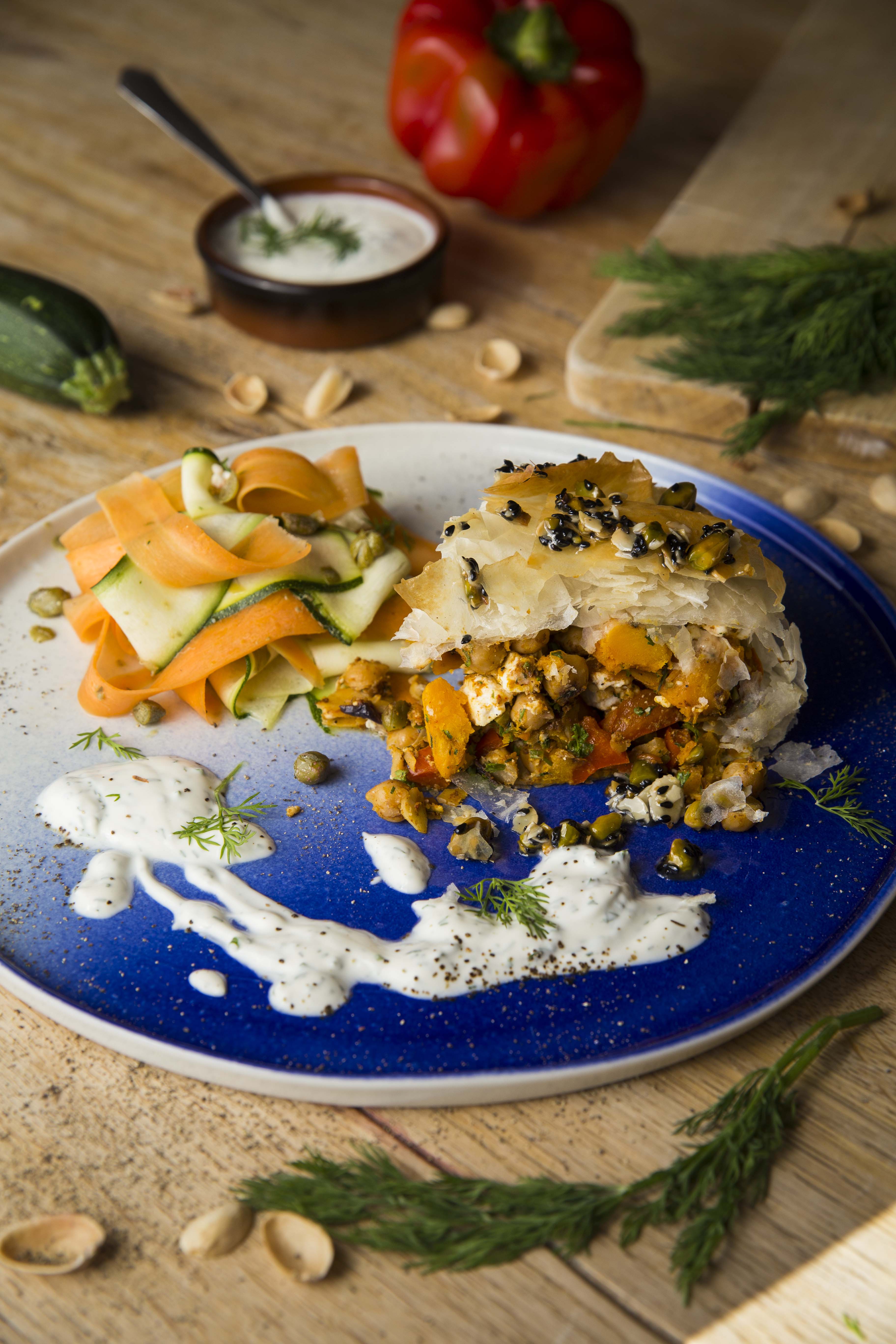 Tuesday : Spiced Vegetable Filo Pie